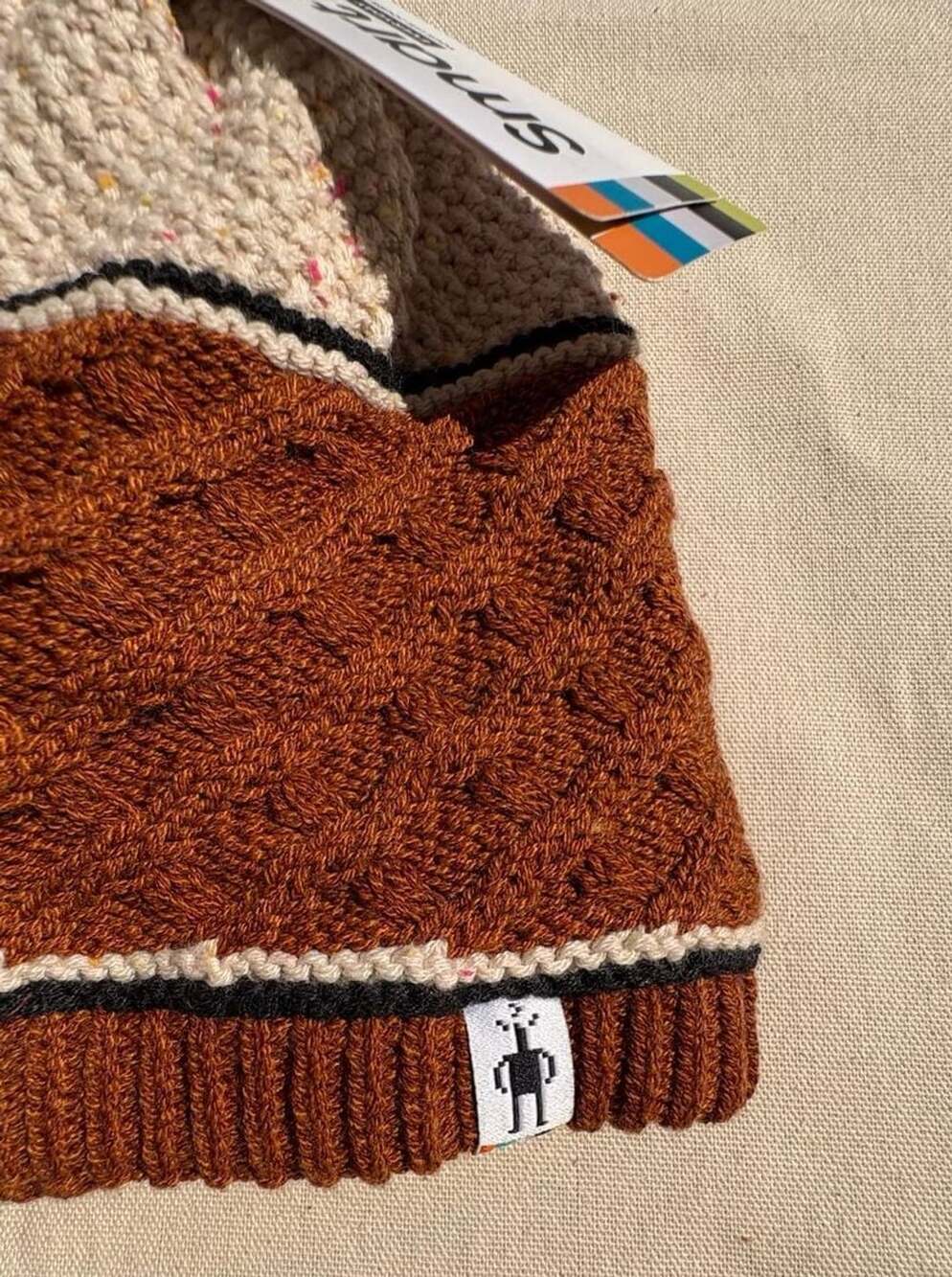 Smartwool Cable Knit Colorblock Pom Beanie